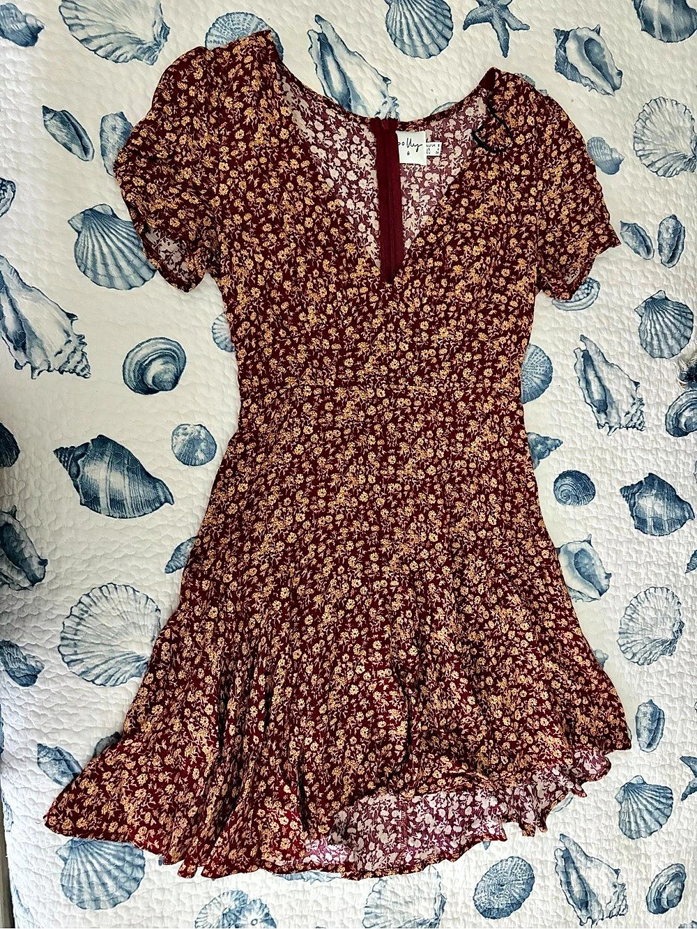 Princess Polly Nellie Mini Dress Red Floral Brown & Red